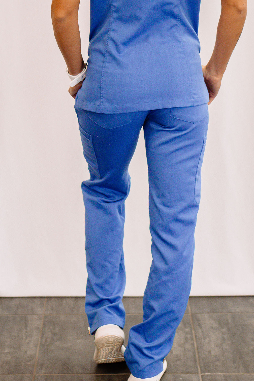 Zipper Accent Scrub Pants